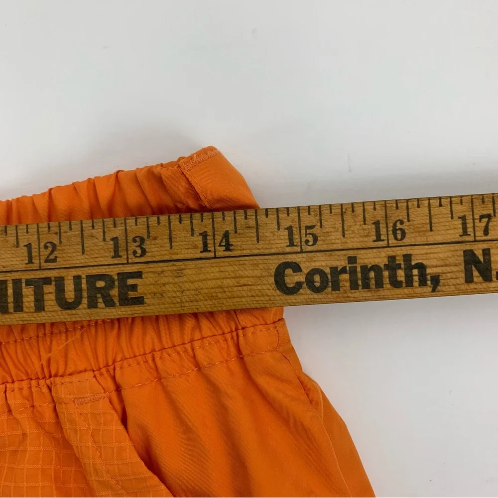 Nike Womens Black Swoosh Polyester Woven Shorts Orange Rip Stop CJ3807806 Size M